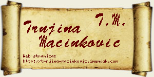 Trnjina Mačinković vizit kartica